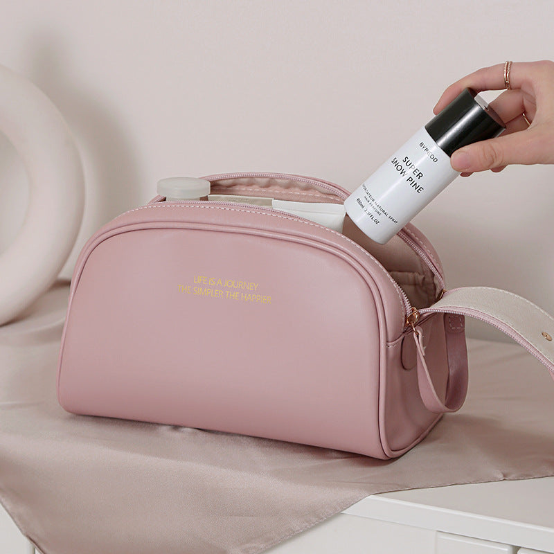 Women's Fashion Large Capacity Pu Double Zipper Cosmetic Bag