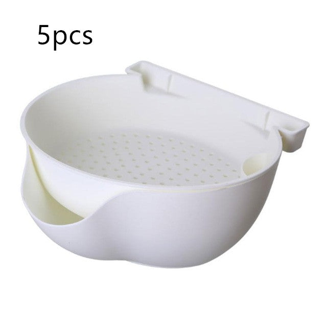 Kitchen Organizer Drain Basket Double Layer Plastic