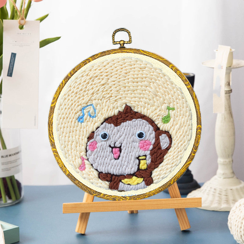 Beginners Wool Poke Embroidery Handmade Creative Material Package