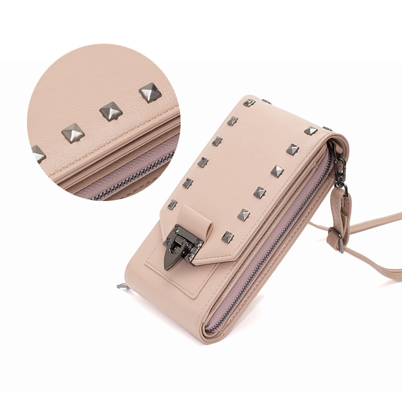 Rivet Design Shoulder Bags Mobile Phone Handbag Solid Color Crossbody Bags Women