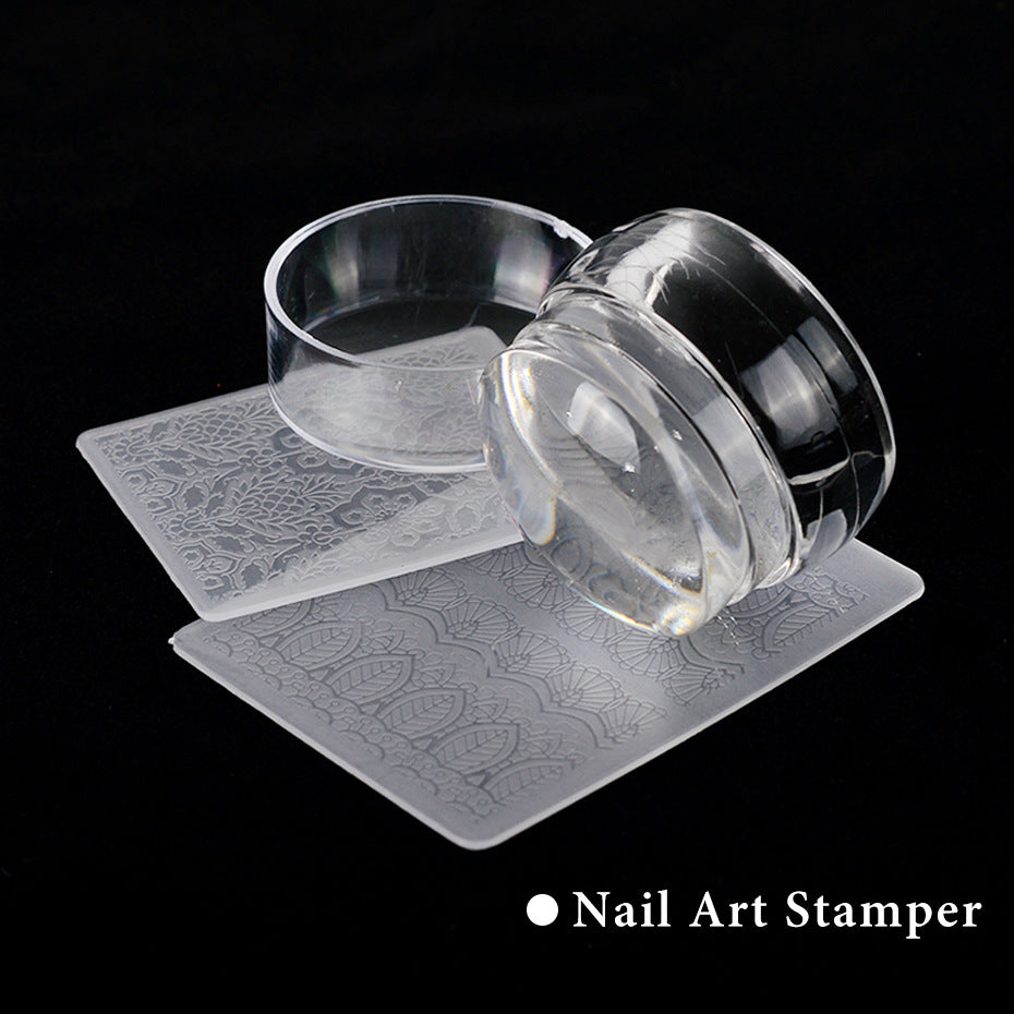 Nail Art Transparent Transfer Stamp Three-color Cover