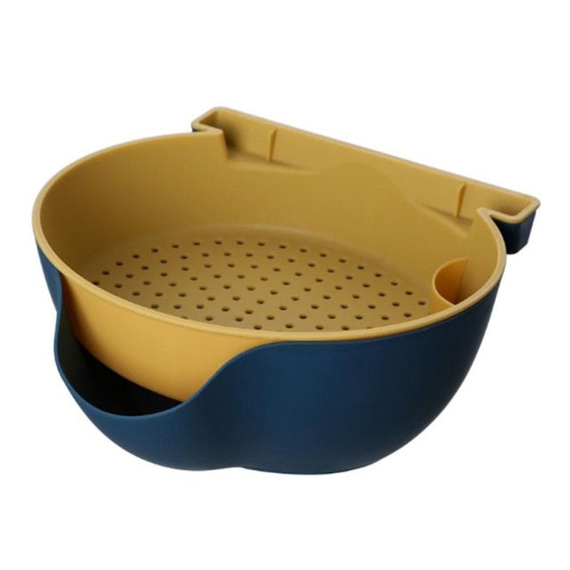 Kitchen Organizer Drain Basket Double Layer Plastic